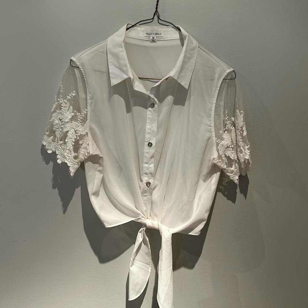 Cropped White Blouse